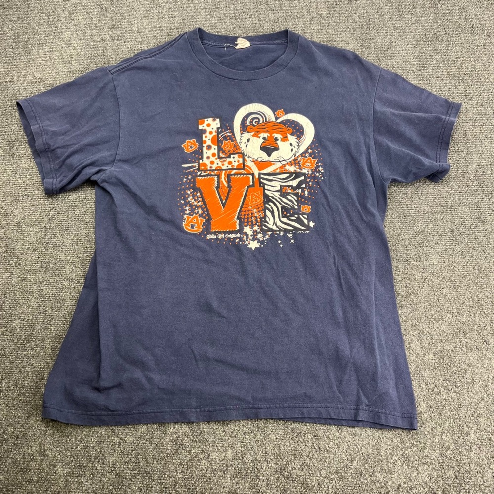 Girlie Girl‎ Originals Vintage Auburn Tigers NCAA Gameday Graphic Navy T-Shirt